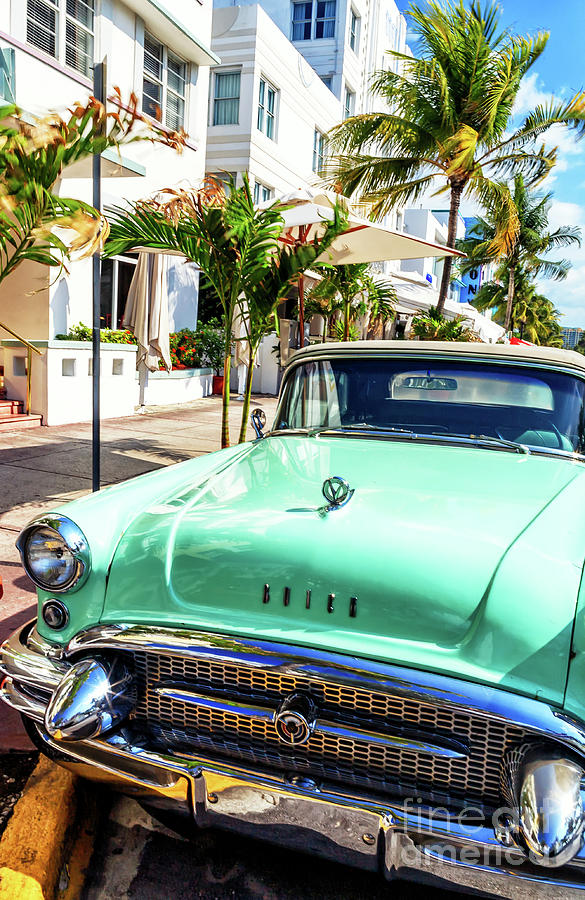Vintage Buick at South Beach Florida Photograph by John Rizzuto