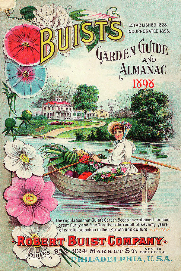Vintage Buists Garden Guide and Alamanac 1898 Cover Drawing by Peggy Collins