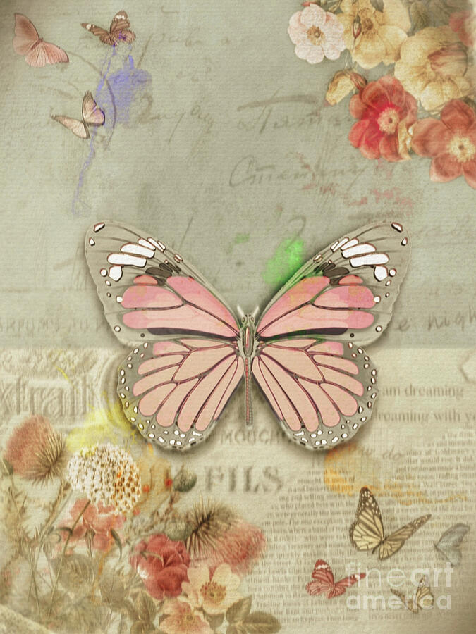 Vintage Butterfly Poster 01 Digital Art by Antonia Surich - Fine Art ...