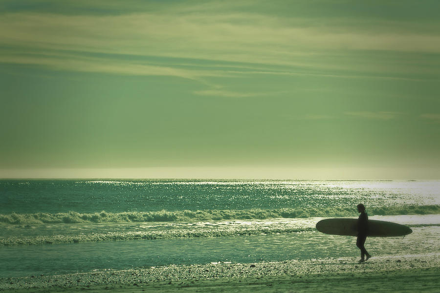Vintage California Surfer - Walk on Water Photograph by Melanie Alexandra Price