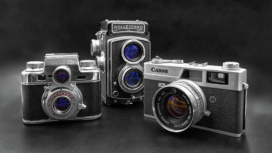 Vintage Cameras Photograph by Debby Richards