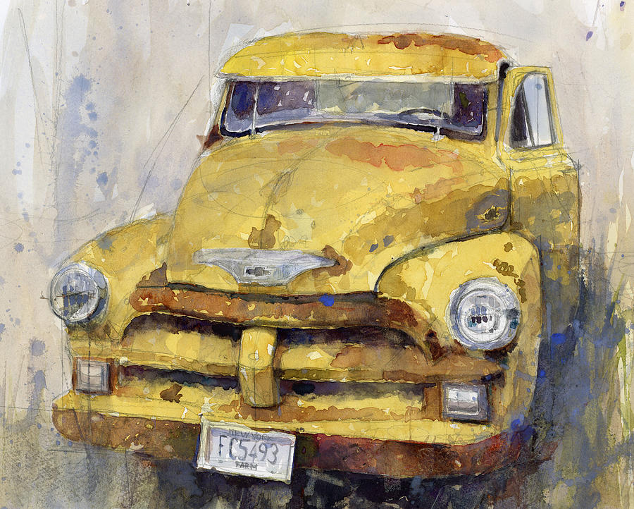 Vintage Painting - Vintage Car - Chevelot Truck by Dorrie Rifkin