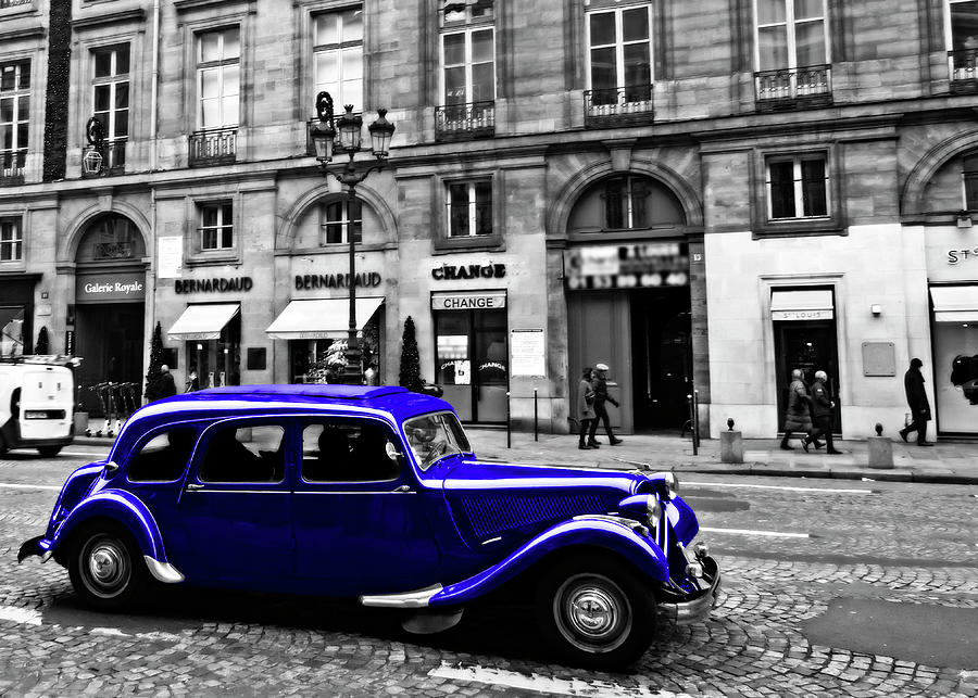 Vintage Car Citroen Traction Avant Paris Blue Edition Photograph by Pedro Cardona Llambias