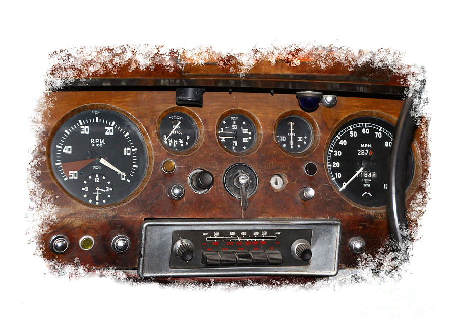 Vintage car dashboard and old analogue car radio  Photograph by Tom Conway