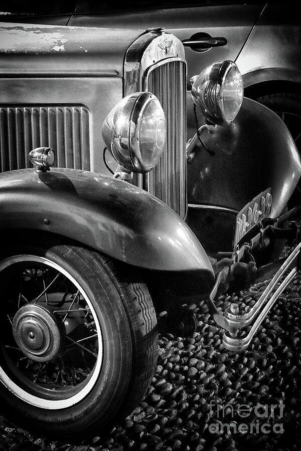 Vintage Car in Black and White Photograph by Lynn Bolt