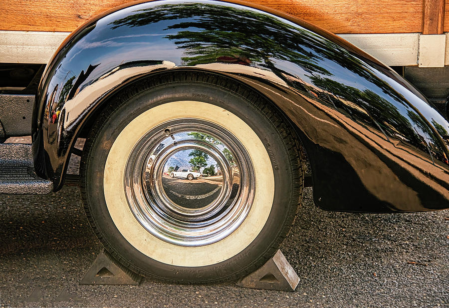 Vintage Car In Vintage Car Hubcap Photograph by Gary Slawsky