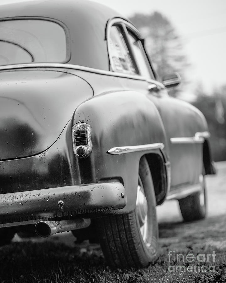 Vintage Car Lover Black and White Photograph by Edward Fielding
