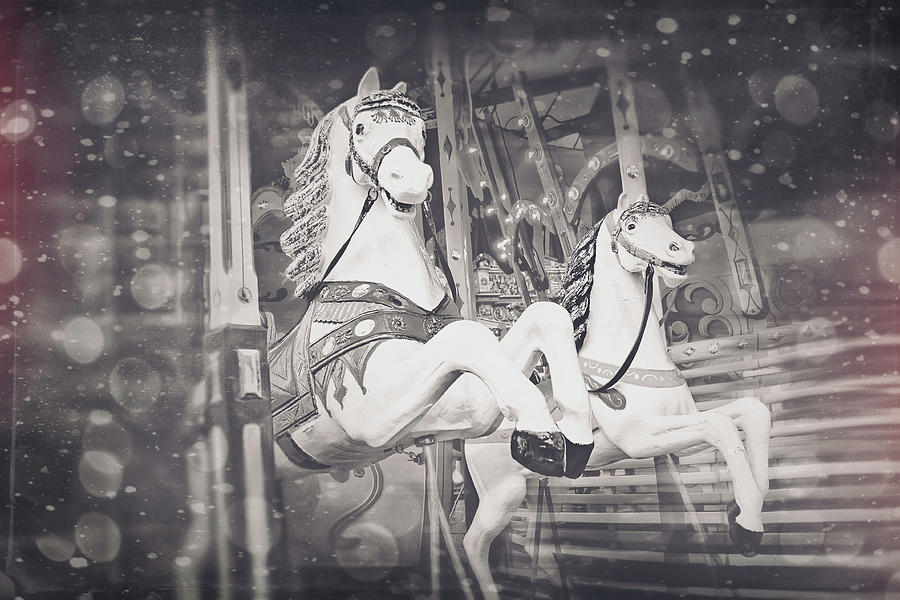Magic Photograph - Vintage Carousel Horses  by Carol Japp