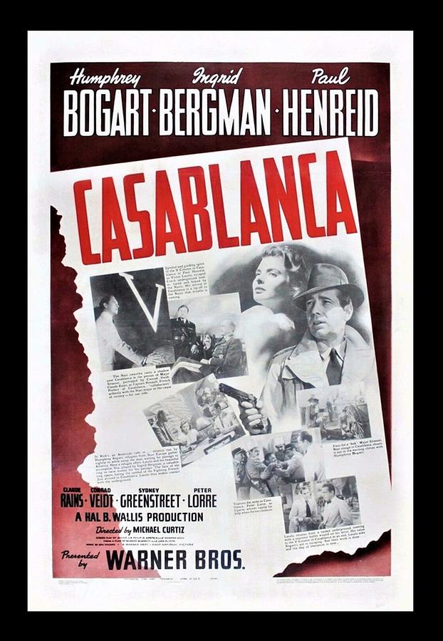 Vintage Casablanca Movie Poster Lithograph Wall Art Poster Digital Art ...