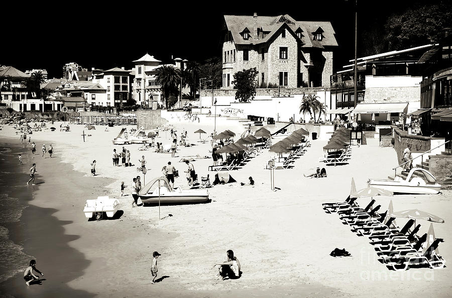 Vintage Cascais Beach in Portugal Photograph by John Rizzuto