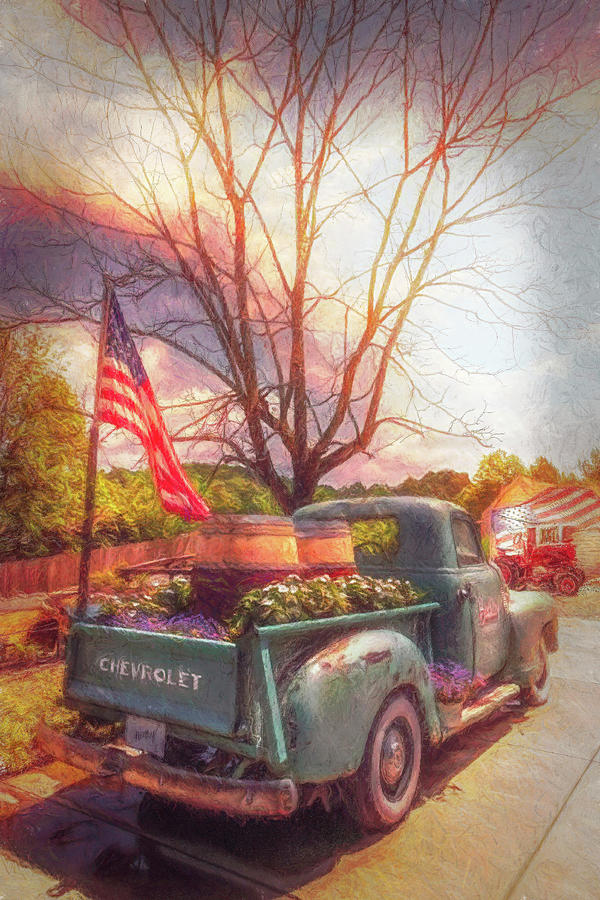 Vintage Chevrolet at Buckley Vineyards Painting Photograph by Debra and Dave Vanderlaan