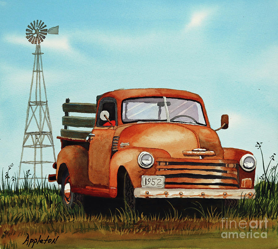 Vintage Chevy Pickup Painting by Norma Appleton - Fine Art America