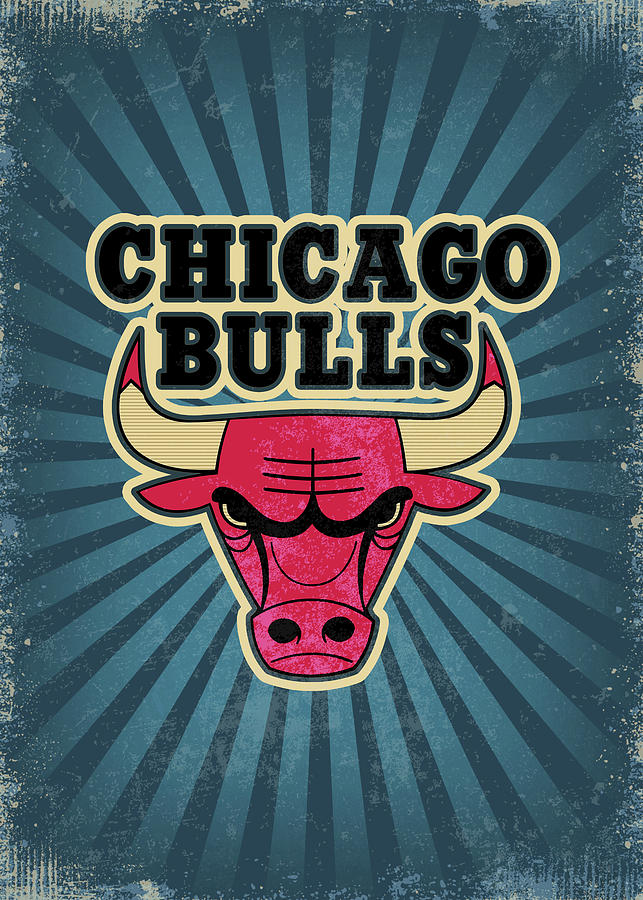 Vintage Chicago Bulls Drawing by Leith Huber - Pixels