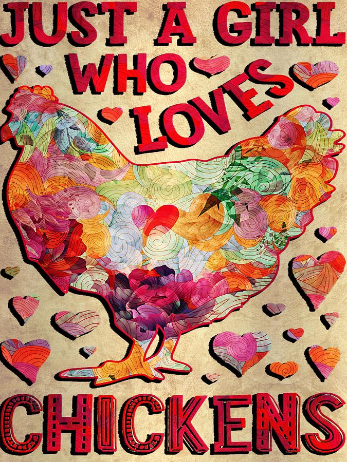 Vintage Chicken Chick Just A Girl Who Loves Chickens Chicken Silhouette Flower Rooster Hen