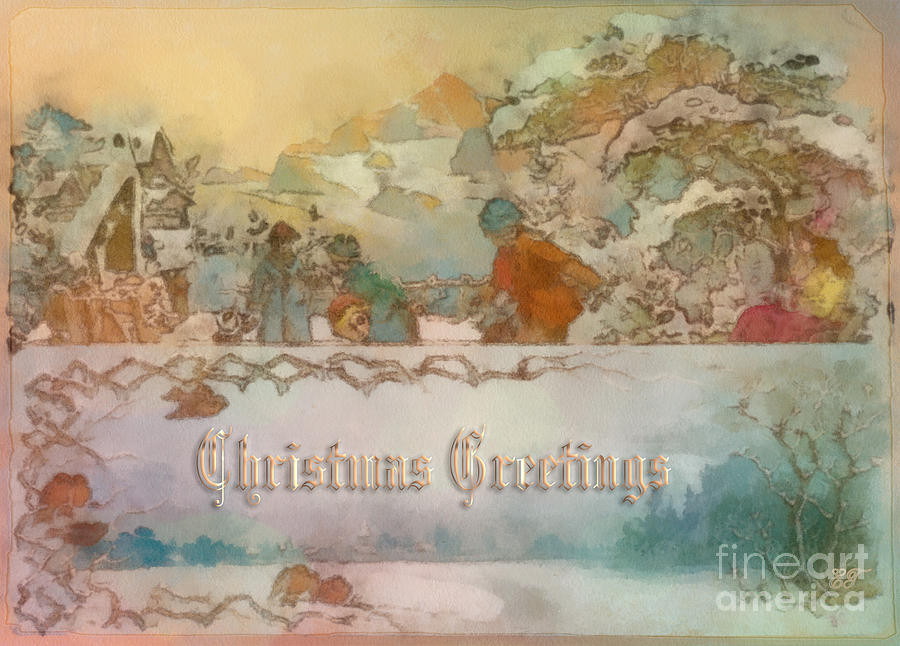 Vintage Christmas Painting by Elaine Teague