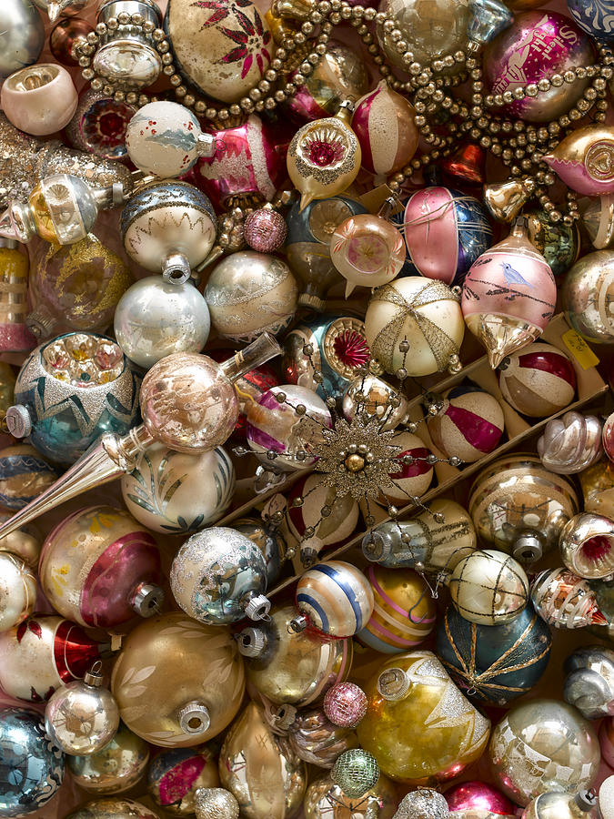 Vintage Christmas ornaments. Photograph by Amy Neunsinger