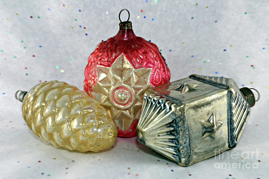 Vintage Christmas Ornaments Photograph by Vivian Krug Cotton