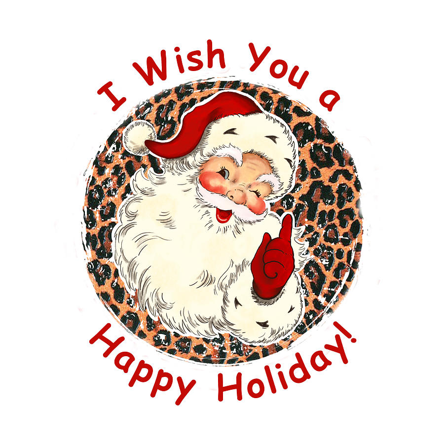 Santa Claus Digital Art - Vintage Christmas Santa - Happy Holiday by Bob Pardue
