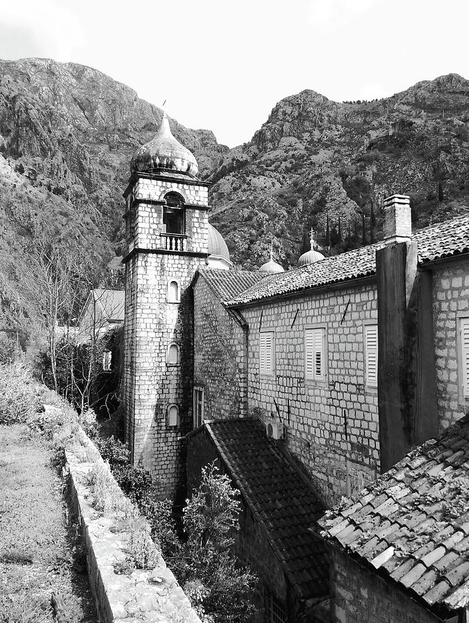 Vintage Photograph - Vintage Church Kotor Old Town by Rebecca Harman