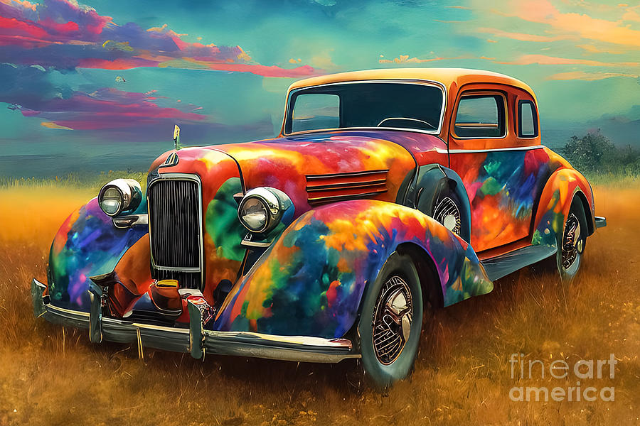 Vintage Classic Old Car Painting by Mark Ashkenazi - Fine Art America