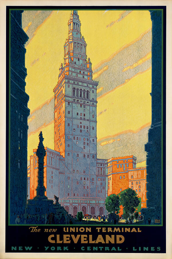 Vintage Cleveland, Ohio Travel Ad Painting by Dale Kincaid Vintage Cleveland, Ohio Travel Ad Painting by Dale Kincaid