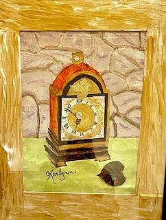 Vintage Clock Made in London For Shreves In San Francisco  Painting by Kenlynn Schroeder