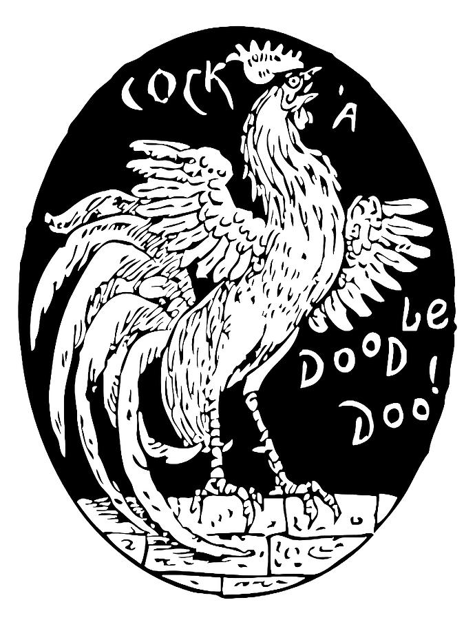 Vintage Cock A Doodle Doo Digital Art By Tom Hill