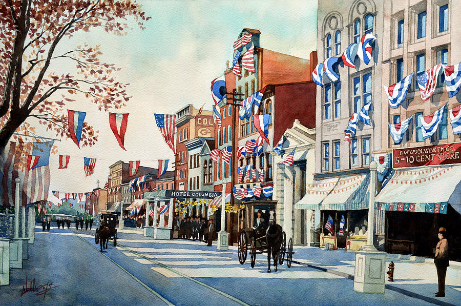 Vintage Color, The Parade Painting by Mick Williams