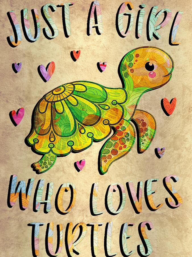 Vintage Cool Turtle Design For Women Girls Sea Turtle Aquatic Animal Digital Art by Clint