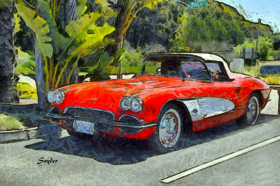 Vintage Corvette Pismo Beach California Photograph by Barbara Snyder