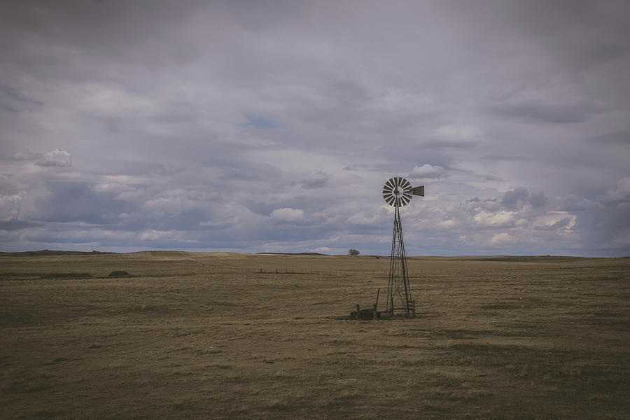 Vintage Country Windmill Minimalism Photograph by Dan Sproul