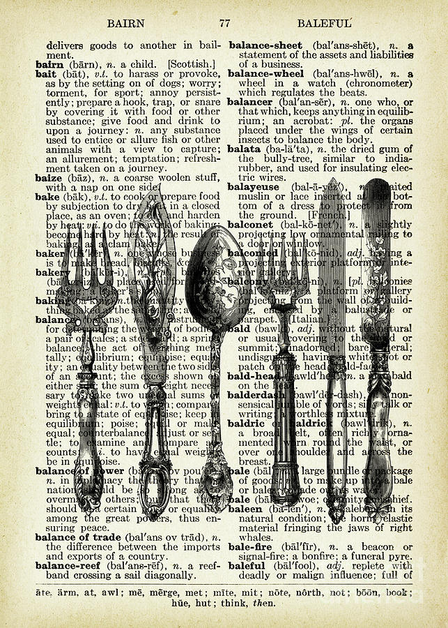 Vintage cutlery Mixed Media by Delphimages Photo Creations