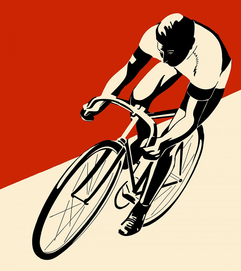 Vintage Cyclist Digital Art by Petite Genie - Fine Art America