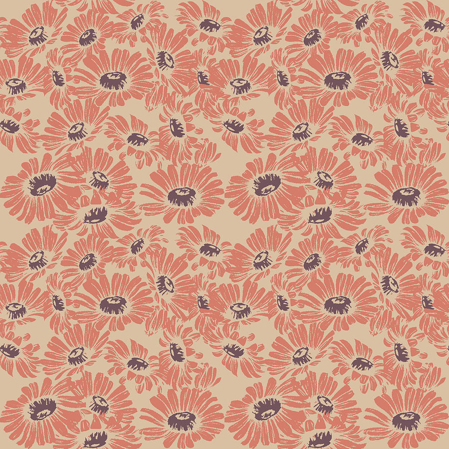 Vintage Daisy Flower Pattern - 03 Digital Art by Studio Grafiikka - Pixels