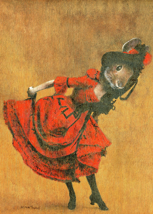 Vintage Dancing Rabbit Painting