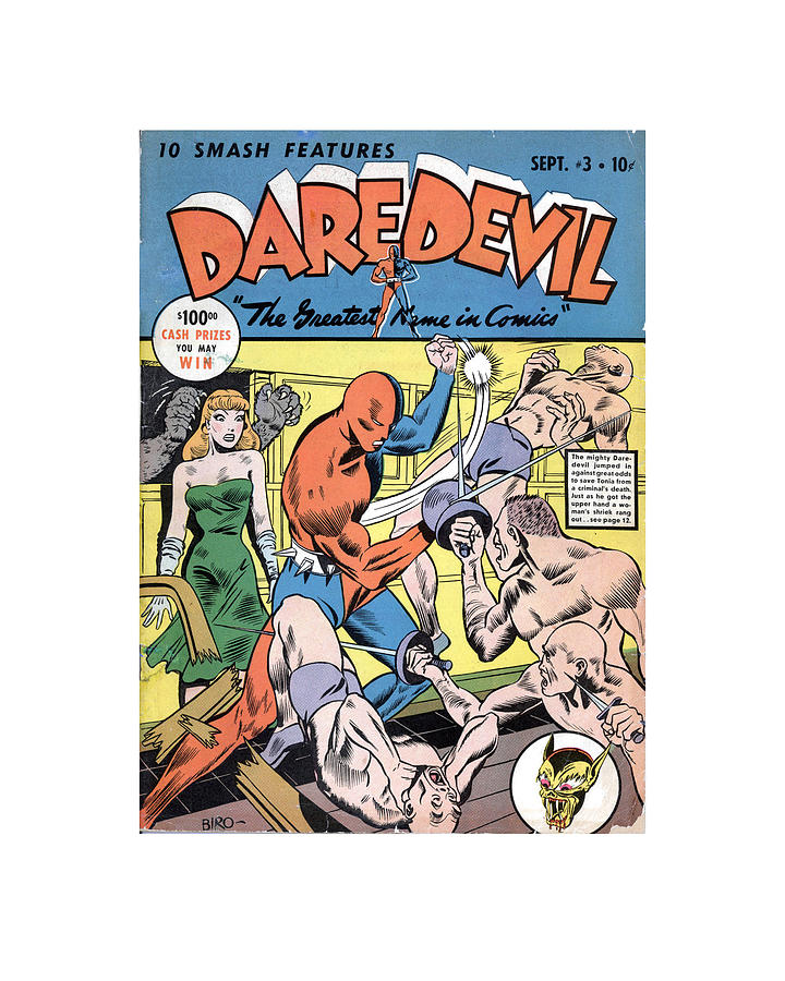 Daredevil Digital Art - Vintage Daredevil comic book cover by Madame Memento