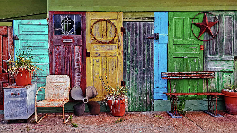 Repurposed Photograph - Vintage Doors by Suzanne Stout
