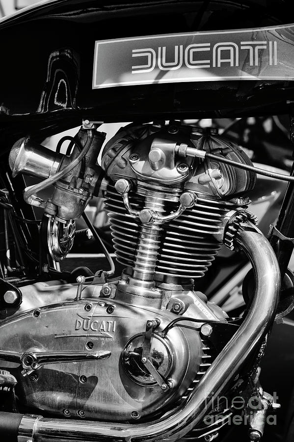 Vintage Ducati Desmo 250cc Monochrome Photograph by Tim Gainey