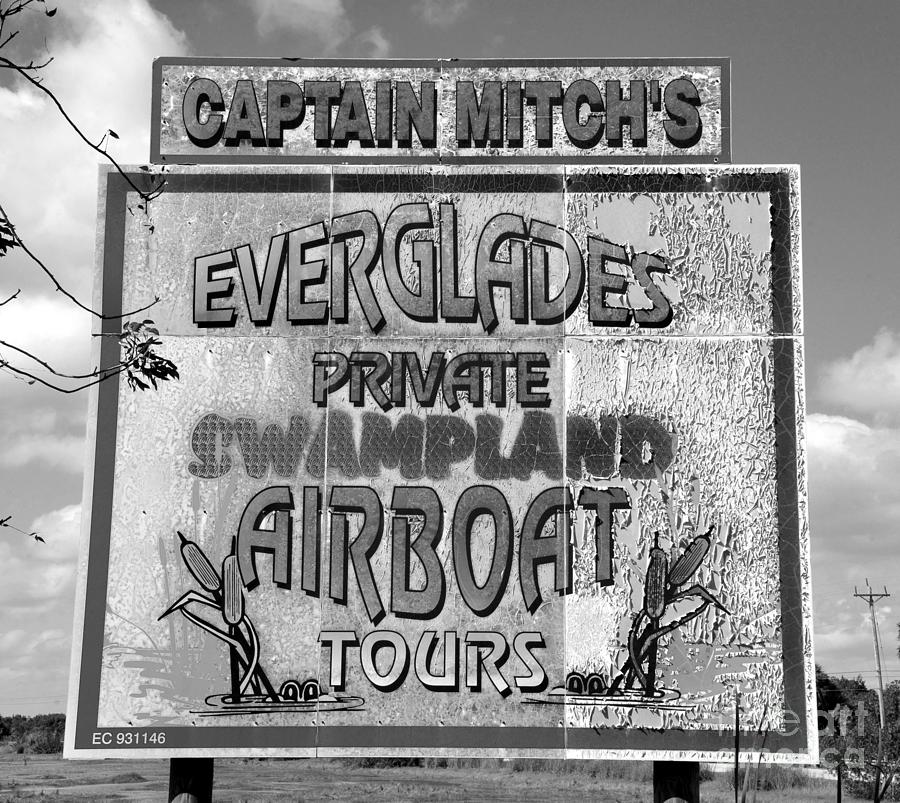 Vintage Everglades airboat tours sign Photograph by David Lee Thompson