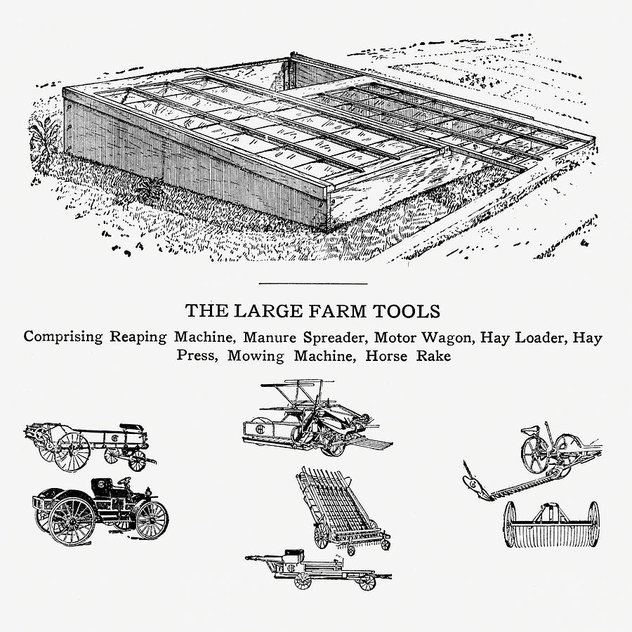 Vintage Farm Tools 04 -  Vintage Farm Illustration - The Open Door to Independence Digital Art by Studio Grafiikka