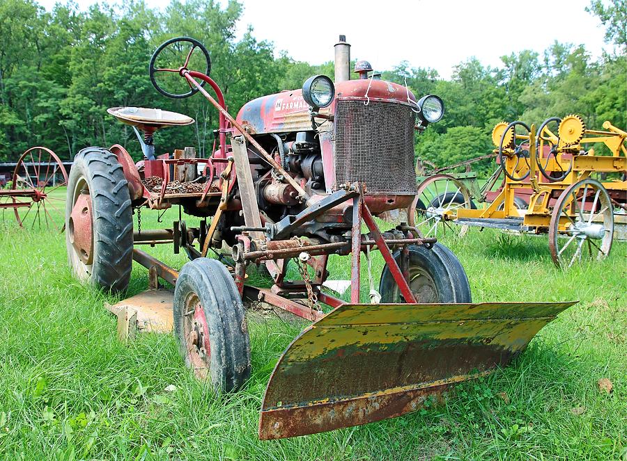 Vintage Photograph - Vintage Farmall Tractor and Plow by Steve Gass