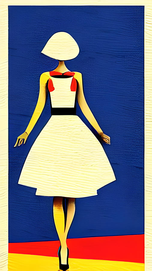 Vintage Fashion Woman Short Dress Silhouette Digital Art by Amalia Suruceanu