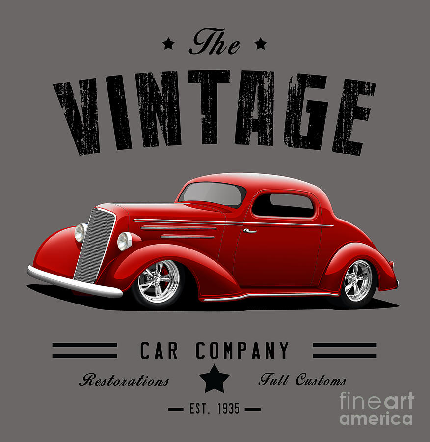 Vintage Fast Hot Rods Digital Art by Paul Kuras - Fine Art America