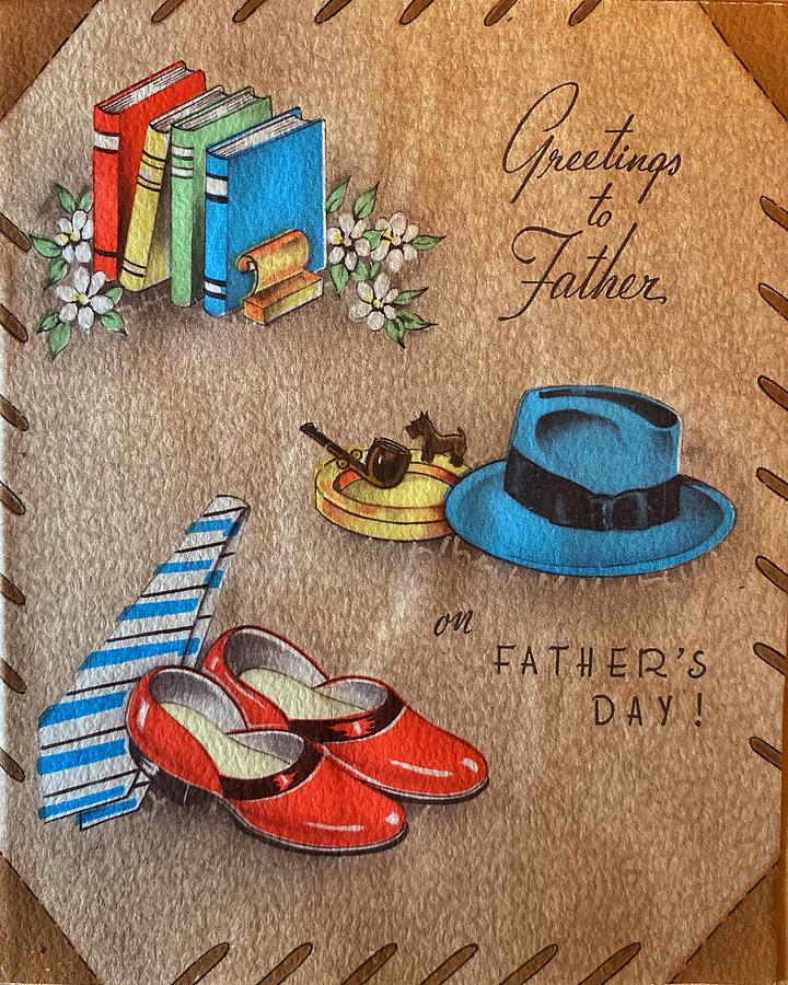 Vintage Fathers Day Greeting Card Photograph by Jerry Abbott