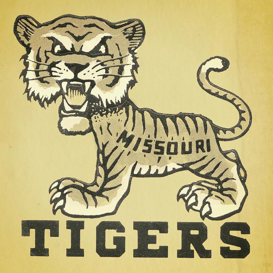Vintage Fifties Missouri Tigers Art Mixed Media by Row One Brand