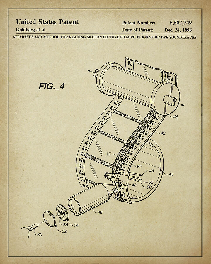 Vintage Film Sound Reproduction Patent Digital Art by Dale Kincaid Vintage Film Sound Reproduction Patent Digital Art by Dale Kincaid