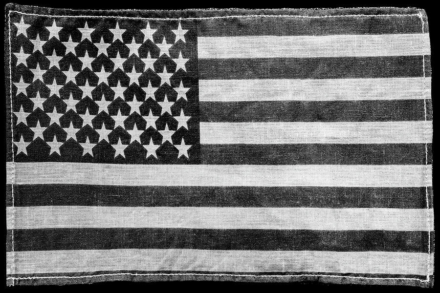Vintage Flag 1 Black and White Photograph by Carrie Ann Grippo-Pike