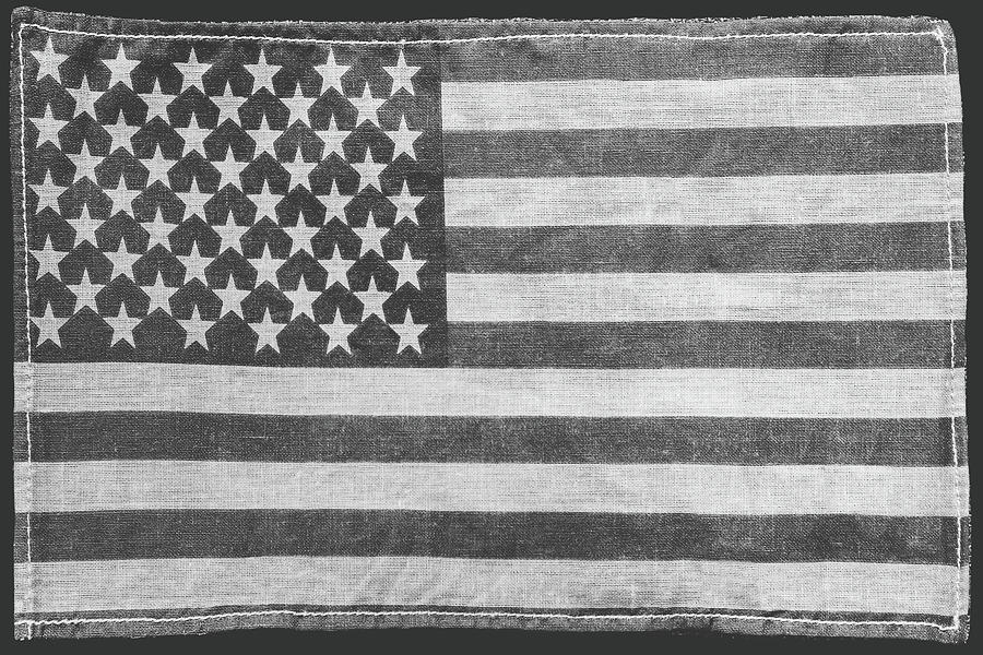 Vintage Flag 1 Faded BW Photograph by Carrie Ann Grippo-Pike