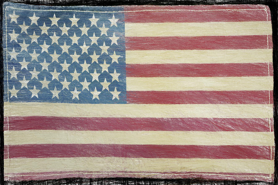 Vintage Flag 1 Painterly Version 1 Photograph by Carrie Ann Grippo-Pike