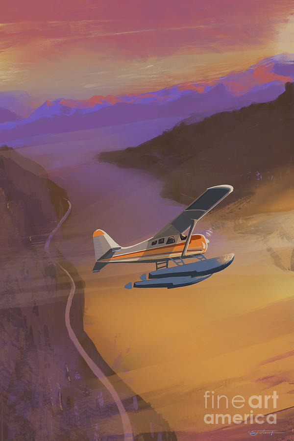 Vintage Float Plane Painting by Sassan Filsoof